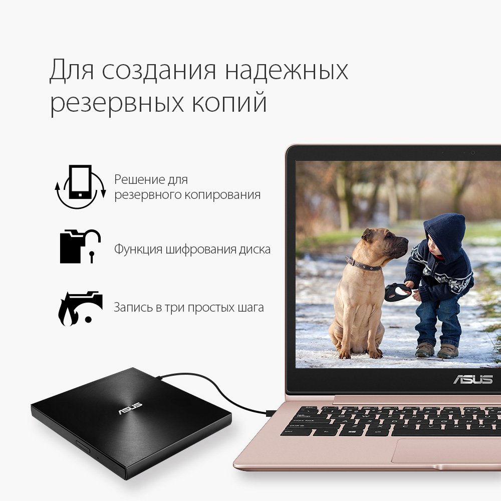Внешний привод DVD-RW Asus ZenDrive SDRW-08U9M-U Ultra Slim Black ...