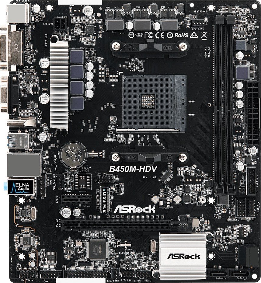 Материнская плата ASRock B450M-HDV s-AM4 B450 купить | Elmir - цена ...