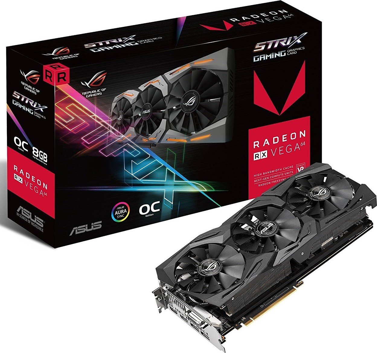 Asus Arez Strix Radeon Rx Vega 64 Видеокарта Asus PCI-E Radeon RX VEGA 64 8GB HBM2 (AREZ-STRIX-RXVEGA64