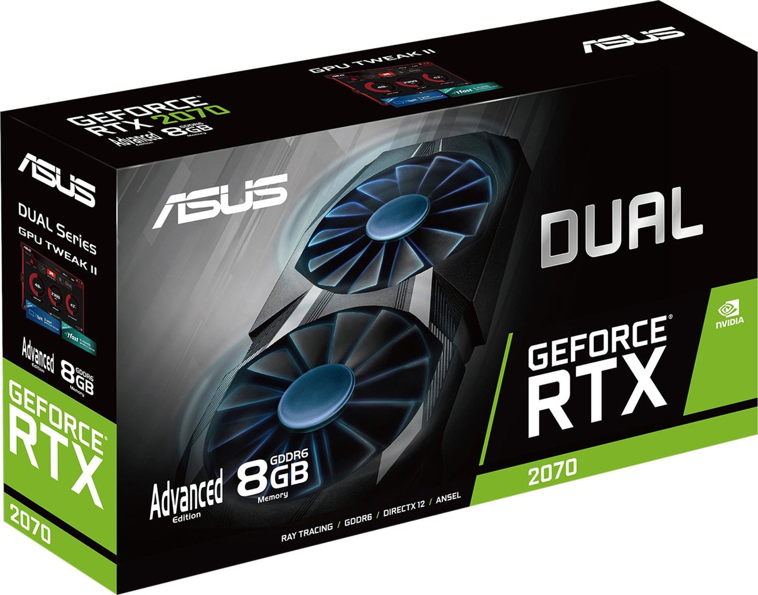 Видеокарта PCI-E GeForce RTX2070 8GB DDR6 Asus (DUAL-RTX2070-A8G ...