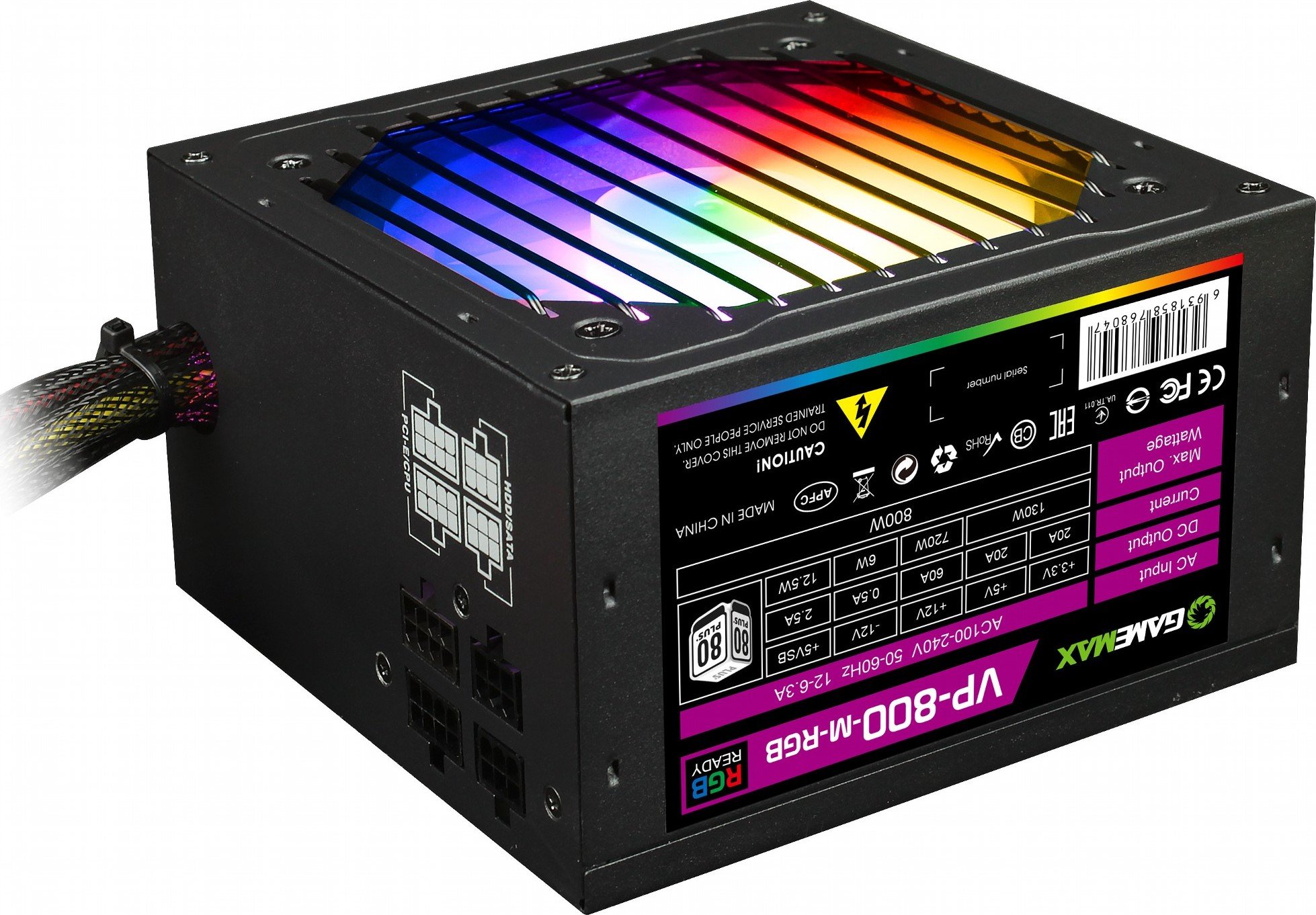 Блок питания 800W Gamemax VP-800-M-RGB купить | Elmir - цена, отзывы ...