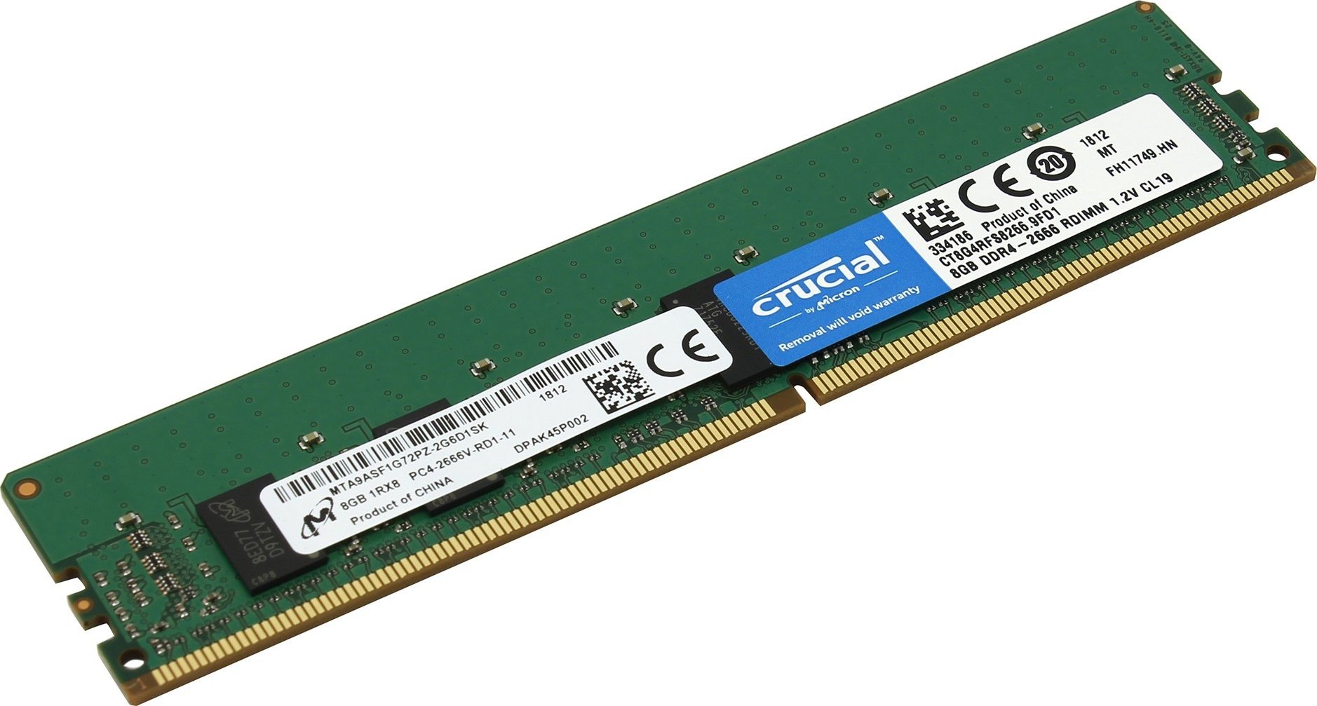 Модуль пам'яті Crucial DDR4 8GB 2666MHz ECC (CT8G4RFS8266) купити