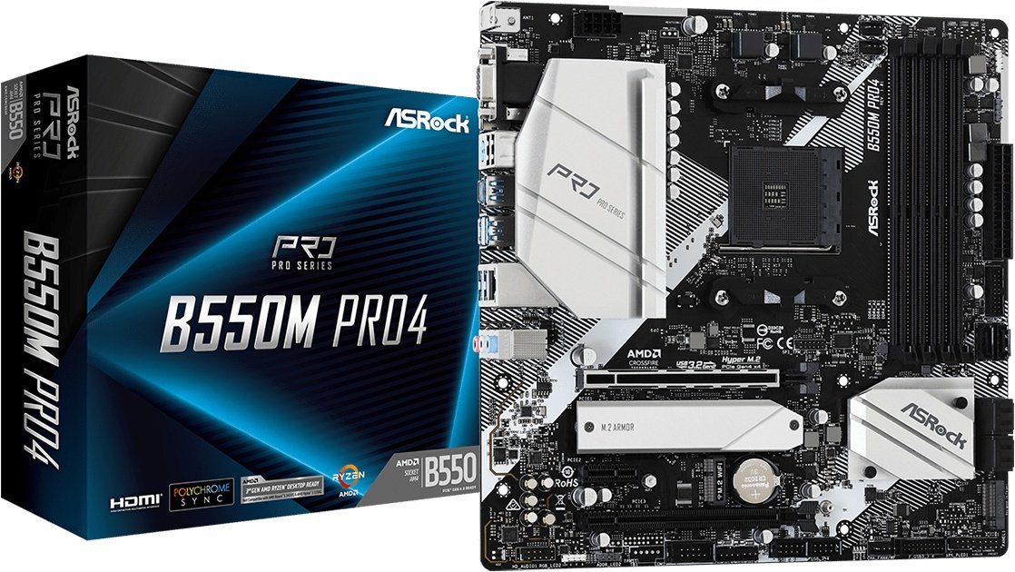 Материнская плата ASRock B550M PRO4 s-AM4 B550 купить | Elmir - цена ...
