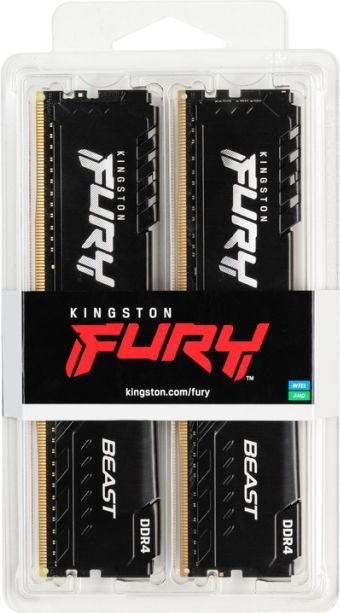 Модуль памяти Kingston Fury DDR4 32GB 2x16GB 3200MHz Beast Black