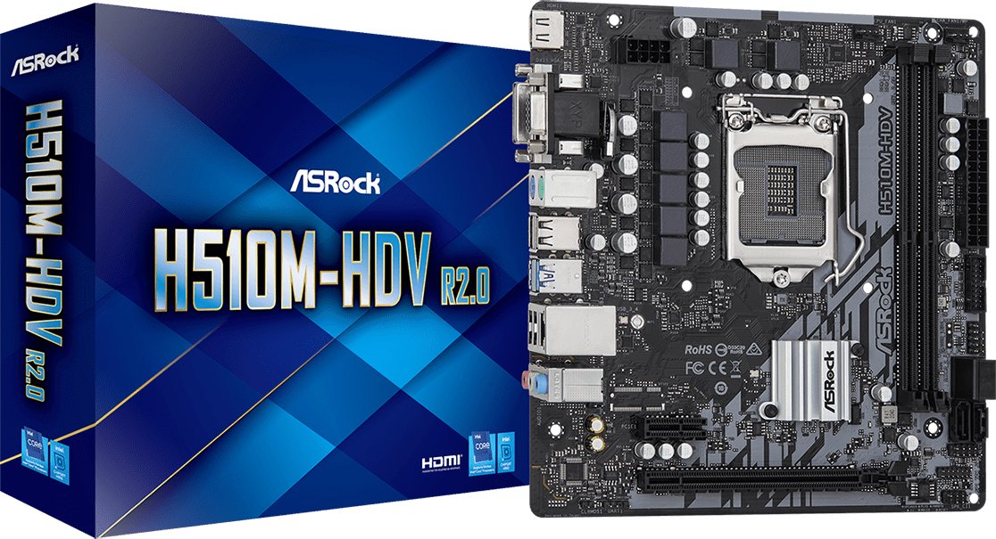 Материнская плата ASRock H510M-HDV R2.0 s-1200 H510 купить | Elmir ...