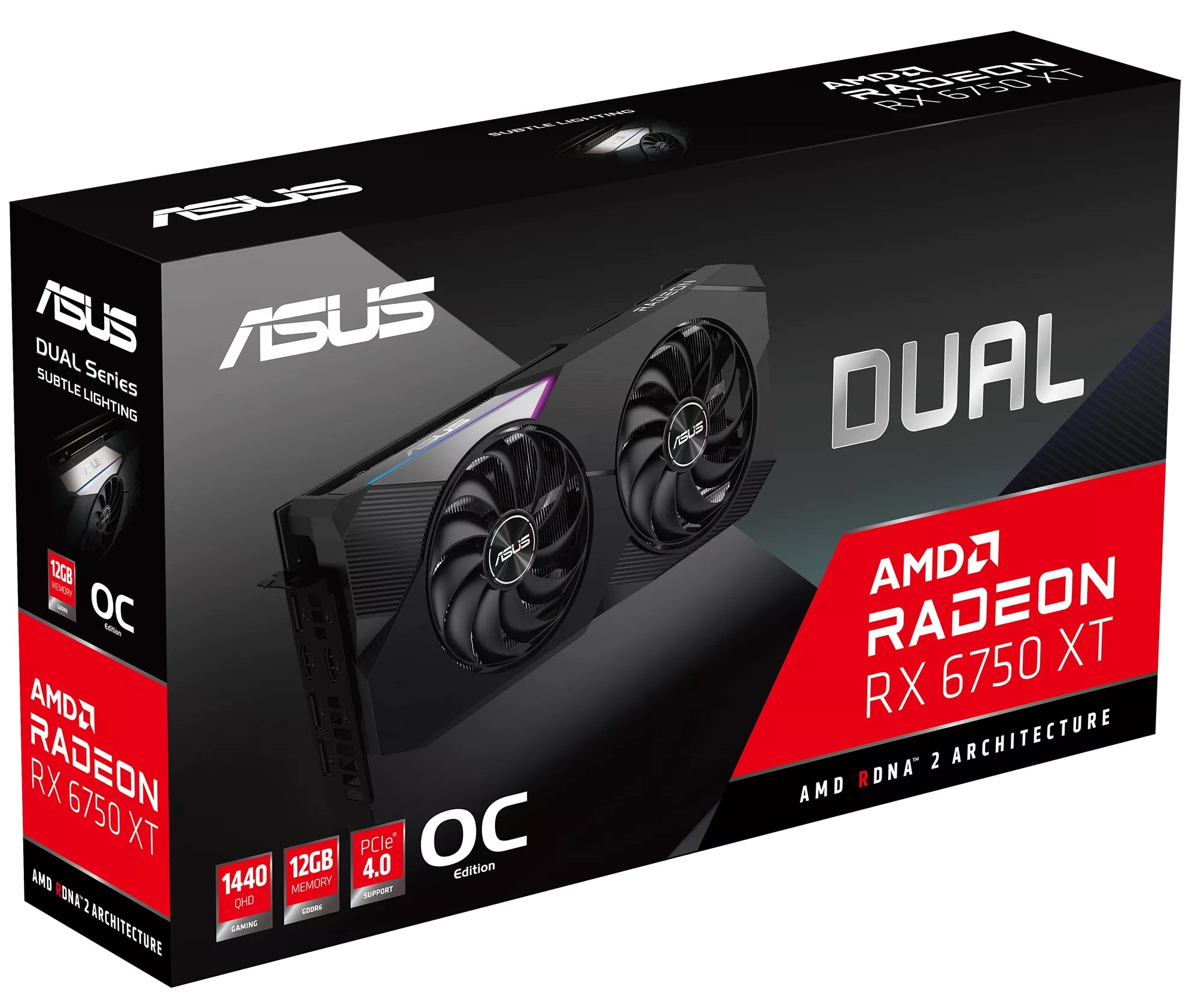 Видеокарта Asus PCI-E Radeon RX 6750 XT 12GB DDR6 (DUAL-RX6750XT-O12G ...