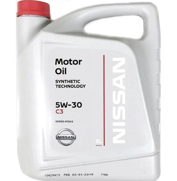 Моторное масло Nissan Motor Oil 5W-30 SN/CF C3 5л (KE90091043