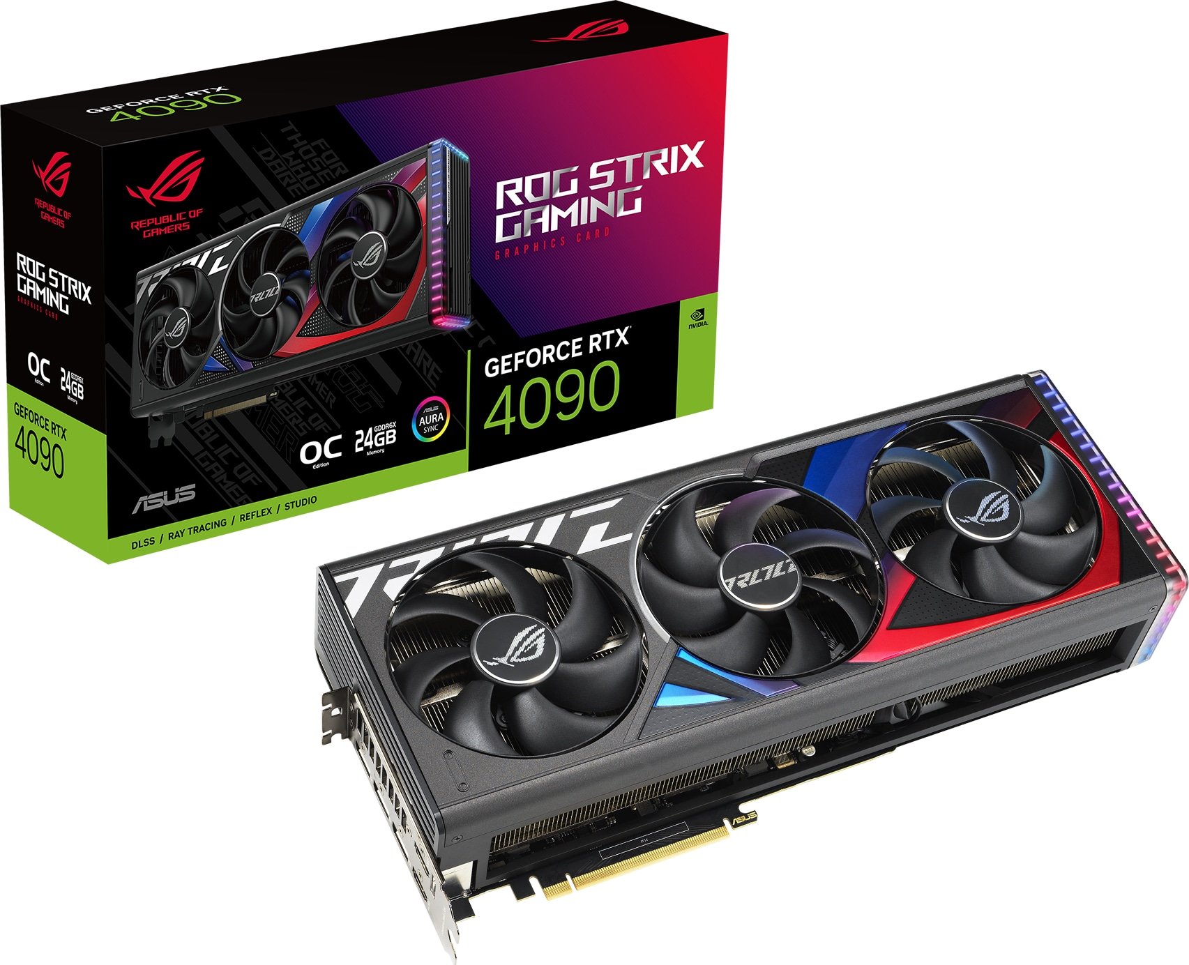 Видеокарта Asus PCI-E GeForce RTX4090 24GB DDR6X (ROG-STRIX-RTX4090 ...