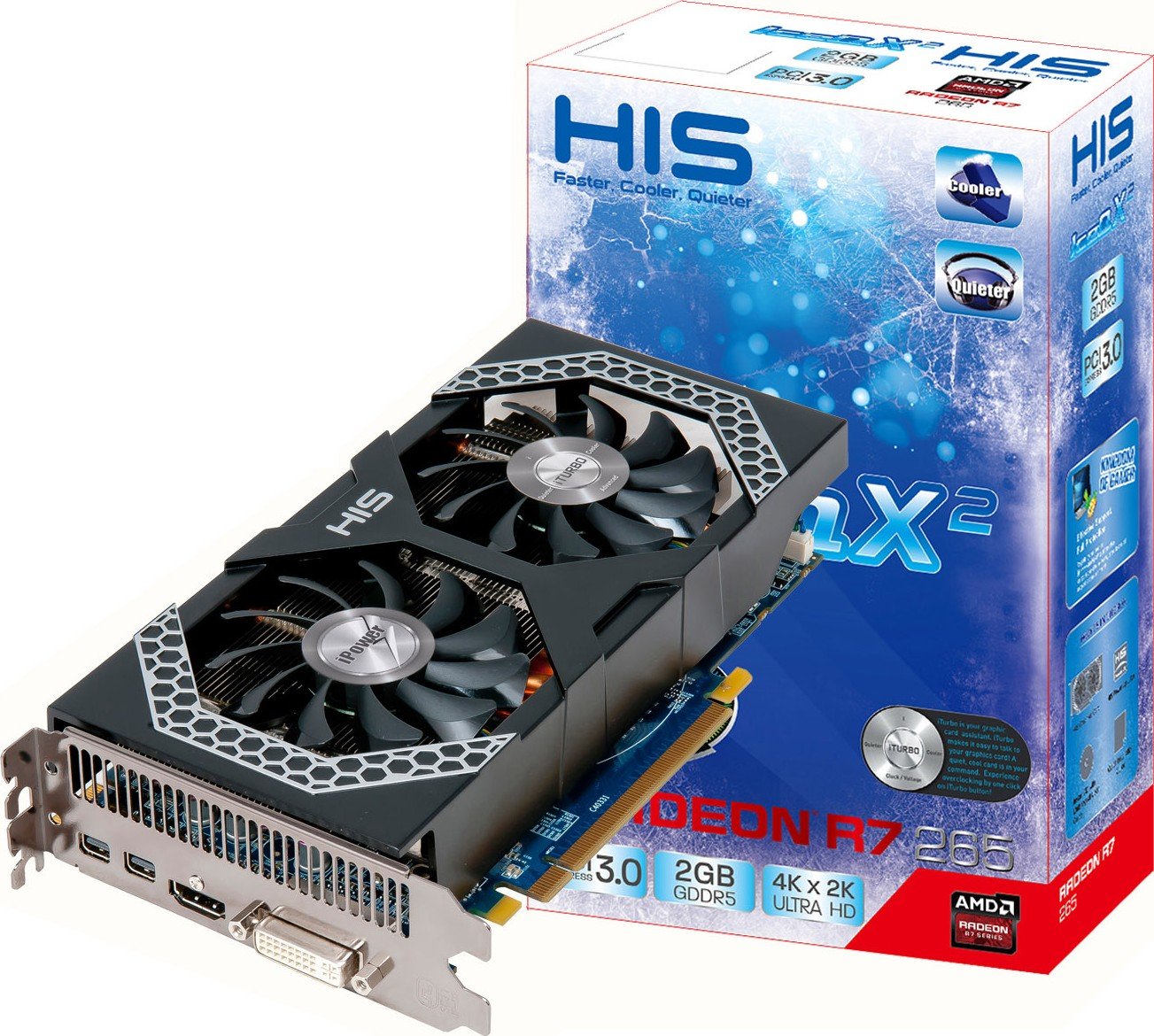 Видеокарта HIS PCI-E Radeon R7 265 2GB DDR5 iPower IceQ X2 (H265QM2G2M ...