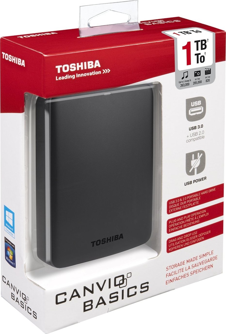 Жесткий диск USB 1TB Toshiba StorE Canvio Basics Black (HDTB310EK3AA ...