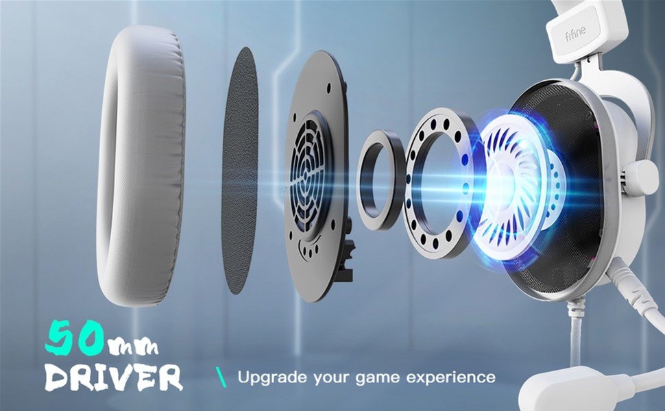 Наушники FIFINE H6 RGB White купить | ELMIR - цена, отзывы, характеристики