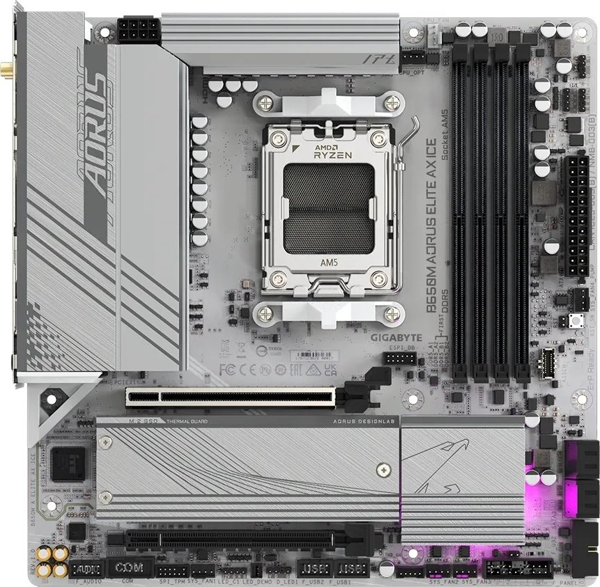 Материнська плата GigaByte B650M AORUS Elite AX Ice s-AM5 B650