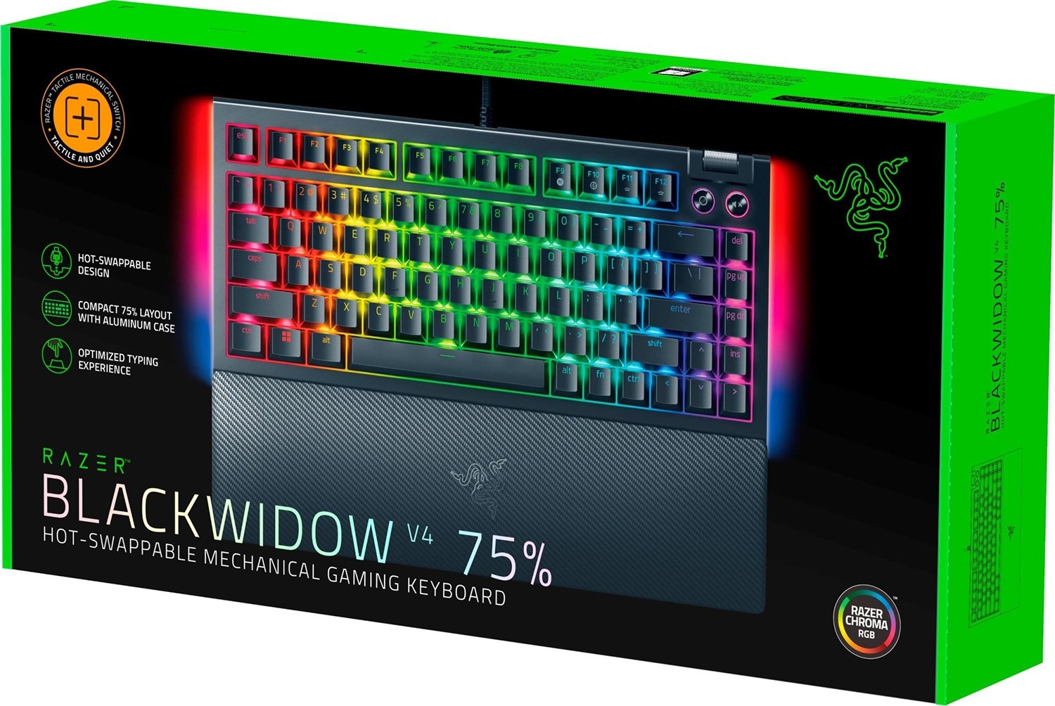 Клавиатура Razer BlackWidow V4 75% Black (RZ03-05000100-R3M1