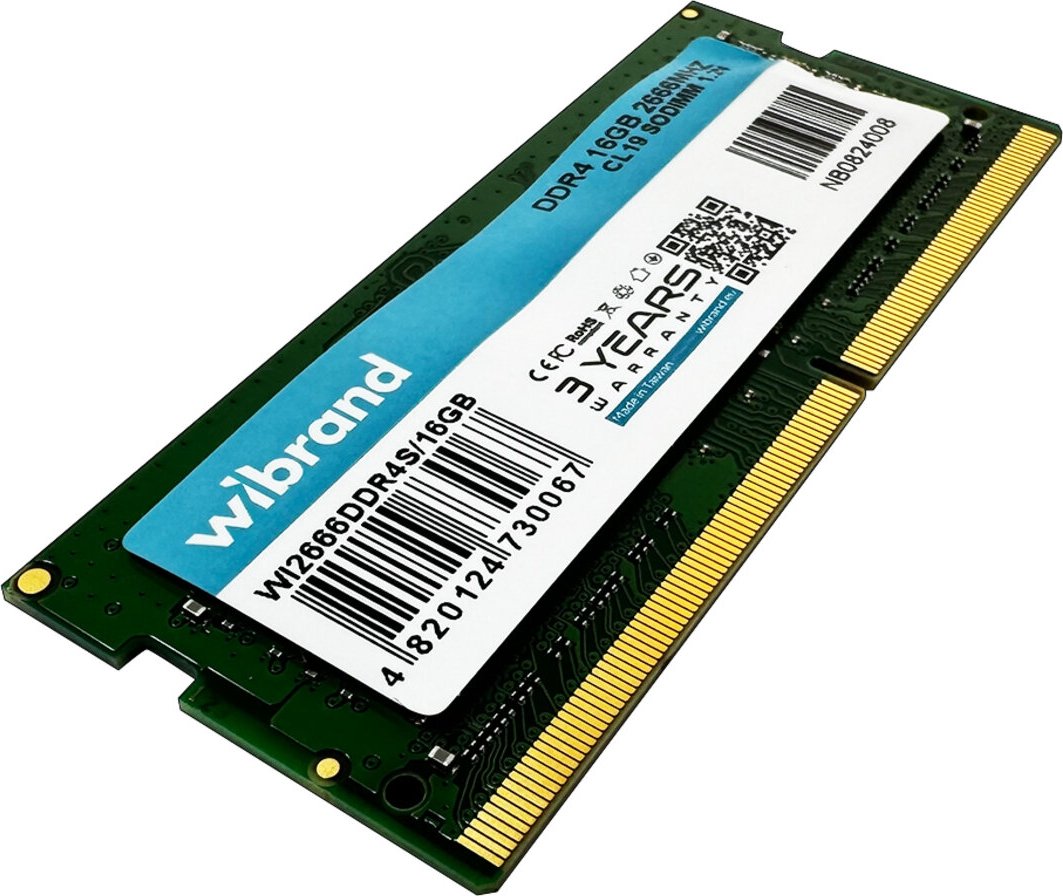 Модуль пам'яті SO-DIMM Wibrand DDR4 16GB 2666MHz (WI2666DDR4S/16GB