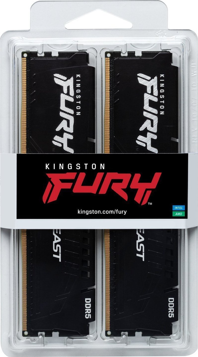 Модуль пам'яті Kingston Fury DDR5 32GB 2x16GB 6000MHz Beast Black