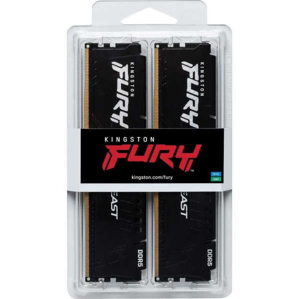 Модуль памяти Kingston Fury DDR5 32GB 2x16GB 6000MHz Beast Black