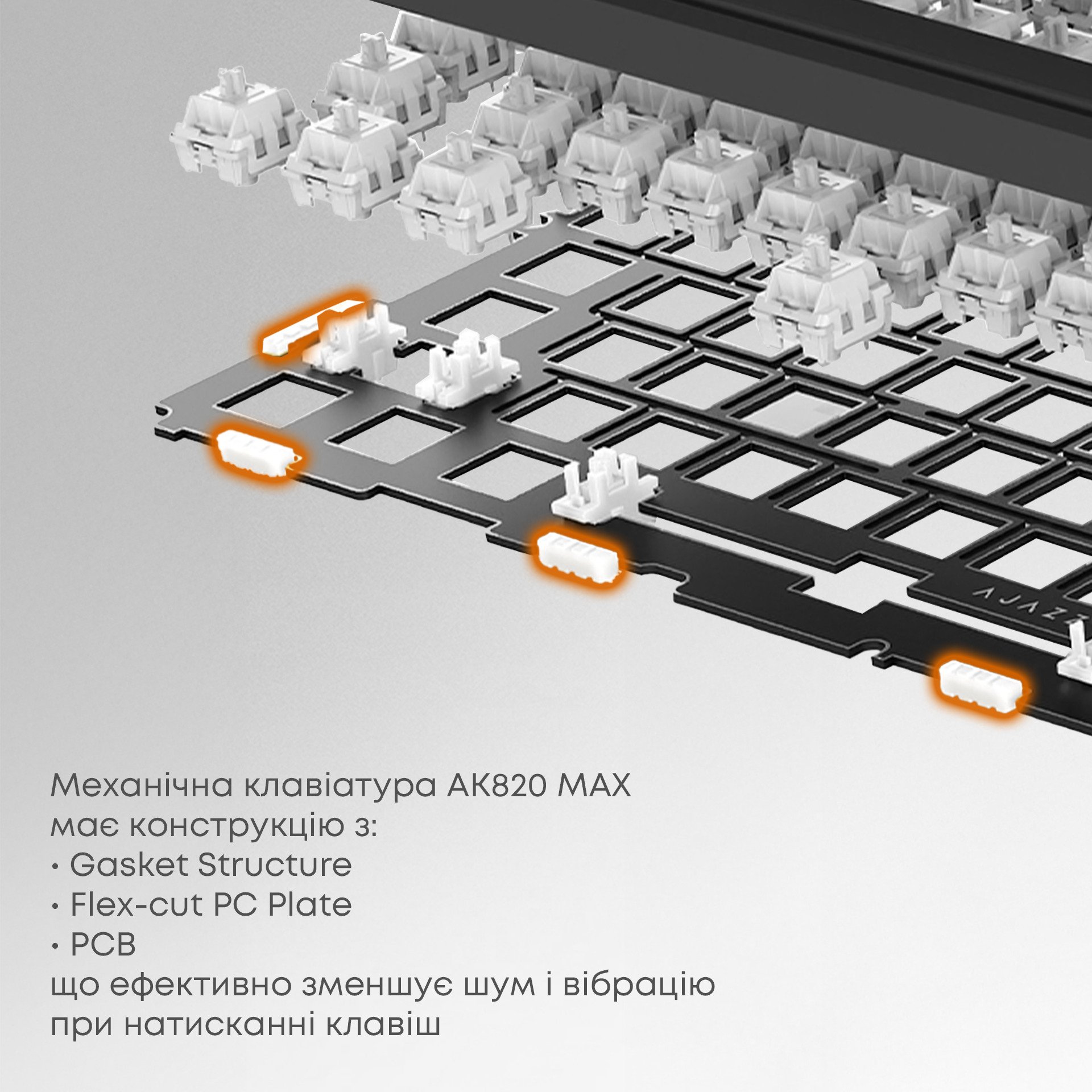 Клавиатура Ajazz AK820 Max Plus Daydream Switch Blue/White/Dark