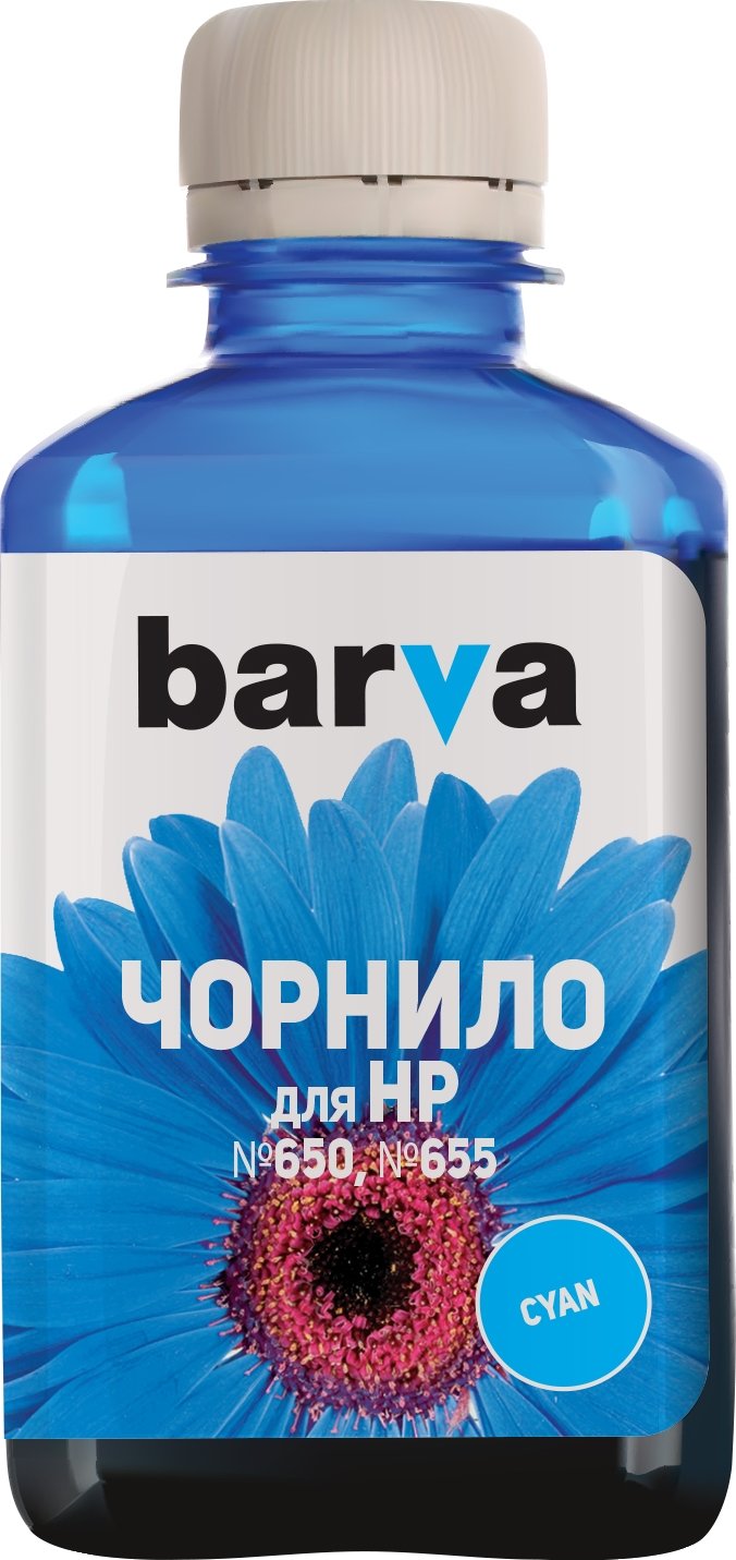 Чернила Barva HP №650/655 Cyan 180 г (H655-401/I-BAR-H655-180-C) купить ...