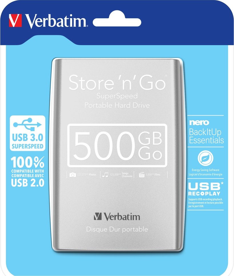 Жесткий диск USB 500GB Verbatim Silver (53021) купить | Elmir - цена ...