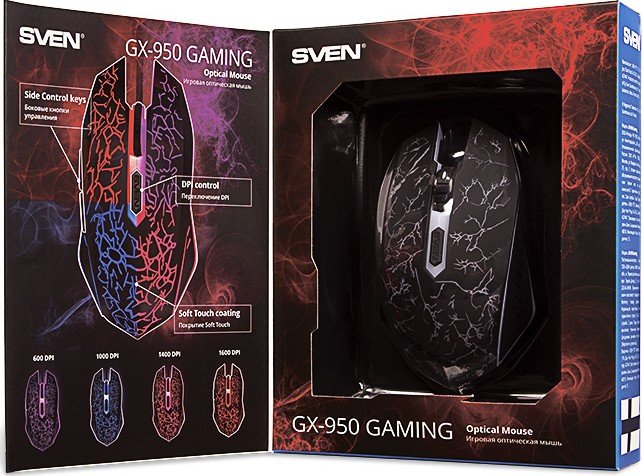 Мышь Sven GX-950 Gaming Black USB купить | ELMIR - цена, отзывы ...