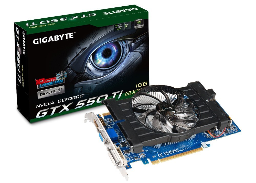 Видеокарта GigaByte PCI-E GeForce GTX550 Ti 1GB DDR5 (GV-N550D5-1GI ...